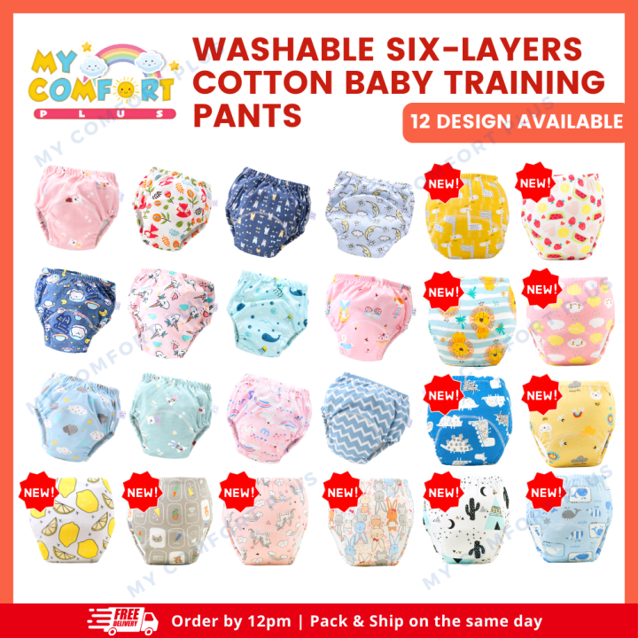 (Premium Reusable) Washable Six Layers Cotton Baby Training Pants