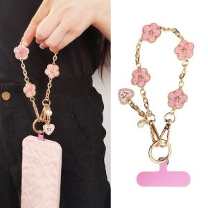 STATIONERY Pendant Mobile Phone Strap Flower Metal Chain Mobile Phone Lanyard Luxury Lanyard Handheld Cell Phone Chain Women/Lady/Girl
