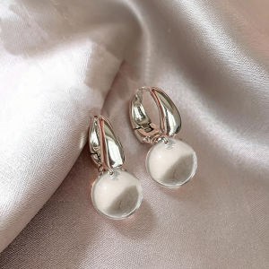 Transparent Round Bead Crystal Earrings Women French Retro Style Earrings Korean Girl Jewelry Women Earrings Women Accessories H260729