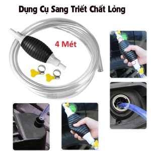 Bộ Bơm Hút Sang Chiết Chất Lỏng Nước Xăng Dầu Bóp Tay Tiện Lợi Ống Dài 4M - Ống Hút Thay Nước Bể Hồ Cá
