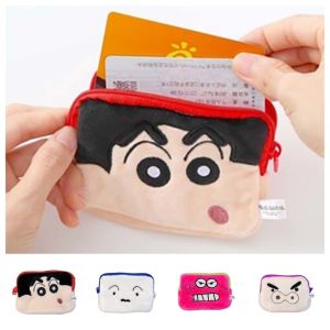 TKNUS Puppy Crayon Shin-chan Coin Purse Wallet Shinnosuke Dog Nohara Shiro Plush Purse Bag Funny Coin Pouch Tohato Crocodile Storage Bag Outdoor