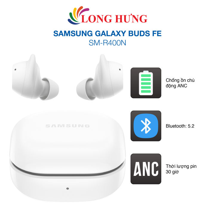 Tai nghe Bluetooth True Wireless Samsung Galaxy Buds FE SM-R400N - Hàng chính hãng - Tai nghe có thiết kế nhỏ gọn, công nghệ chống ồn chủ động, thời lượng pin bền bỉ và nhiều tiện ích hiện đại
