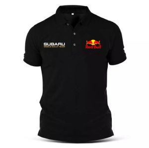 SUPERCARS RACING F1 TEAM EMBROIDERY LOGO COLLARED T SHIRT