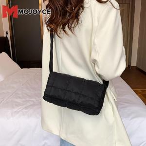 MOJOYCE Women Nylon Cotton Soft Shoulder Bag Underarm Bag Flap Small Luxury Clutch Bag