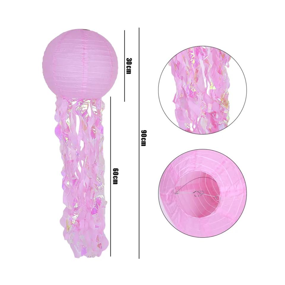 Jelly Fish Paper Lanterns Purple Blue Hanging Lantern - Temu