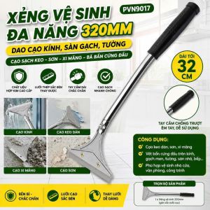 Xẻng Vệ Sinh Đa Năng 320mm – Dao Cạo Kính Sàn Gạch Tường – Dụng Cụ Tẩy Rửa Cầm Tay PVN9017
