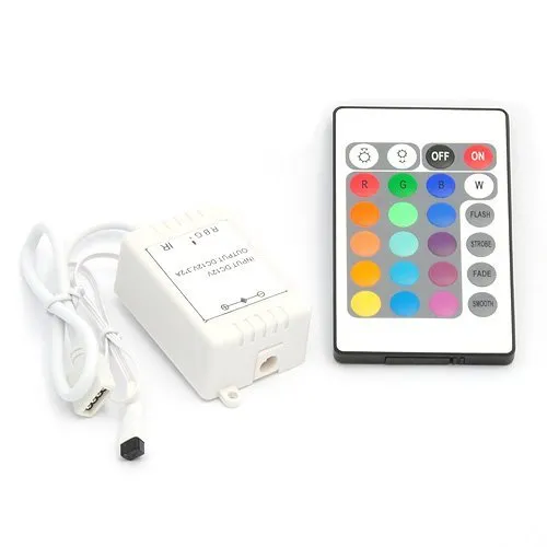 (KSRQ) 24 Button Wireless RGB LED Light Controller Ir Remote 12v Dimmer ...
