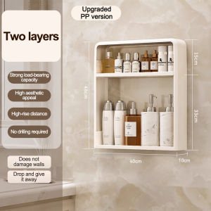 Nearra Off White[Free Hook Included] Wall-Mounted Bathroom Cosmetic Organizer Toilet Hanging Storage Rack