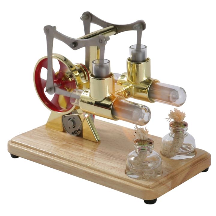 Stirling Engine Kit Hot Model Engine Model with LED Light Flywheel ...