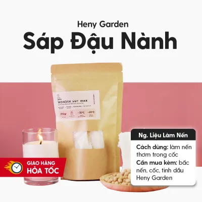Sáp Đậu Nành Làm Nến Thơm Tặng Kèm Bấc HENY GARDEN Nguyên Liệu Làm Nến Thơm Handmade Tại Nhà