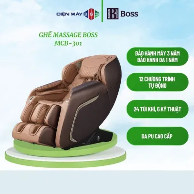 Boss MCB-301 – Ghế massage cao cấp con lăn 4D - 12 bài massage tự động - Nhiệt hồng ngoại