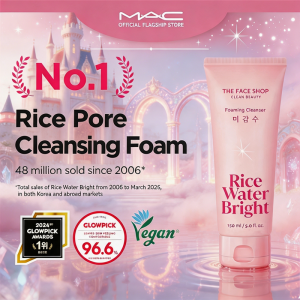 🌙 THE FACE SHOP Rice Water Bright Foaming Cleanser 150 gentle & moisturizing cleanser
