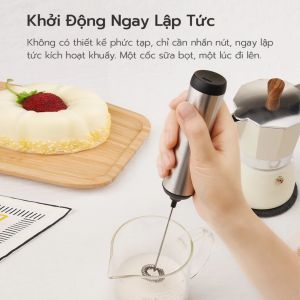 Máy Đánh Trứng Sữa Tạo Bọt Cà Phê Youpin Cliton Dễ Dàng Tạo Bọt Chất Liệu Thép Không Gỉ 304