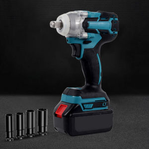 5.0Ah 48V Wireless Cordless Impact Wrench Brushless Electric With 2 Batteries 1580N.M Brushless Cordless Wrench 48V Electric Impact Wrench Driver Portable Power Tool Spanner Set