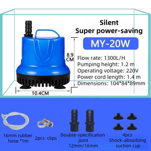 Submersible Aquarium Water Pump Cycle Filter Fish Tank Powerhead Fountain Pond Hydroponic with hoses and clips