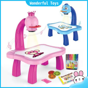 Wonderful Toys Baby Painting Projector Toy Learning Desk Smart Projector Kids Painting Table Toy Childrens Early Education Toys