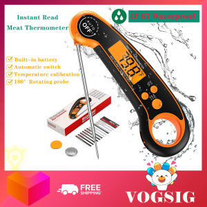 Meat Thermometer Digital Instant Read Wireless Food Thermometer for Cooking IP67 Waterproof LED Backlight Auto Shut Off Foldable Probe Built-in Bottle Opener & Fridge Magnet Cooking Thermometer for Meat Milk Oven BBQ & Grill