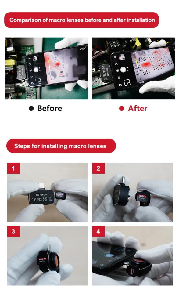 Macro lens UT-Z005 for the UTi720M and UTi721M thermal cameras Macro lens UT-Z005 for the UTi720M and UTi721M thermal cameras
