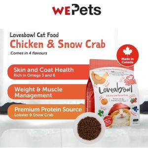 Loveabowl Grain Free Dry Cat Food 4.1kg| Complete Diet Kibbles Chicken Snow Crab Herring Salmon Lobster