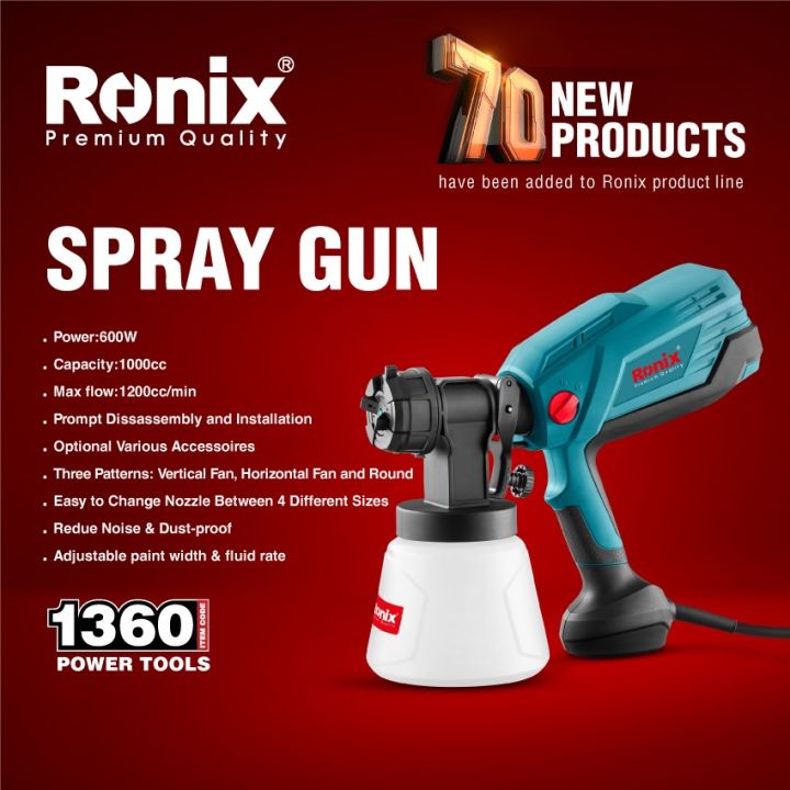 Ronix 1360 Electric Spray Gun 600W HVLP Precision Painting Powerhouse