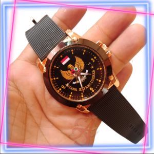 JAM TANGAN PRIA CUSTOM CINDERA MATA ISTANA KEPRESIDENAN RI RUBBER STRAP