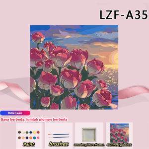 HAHA TOYS Paint By Number 20x20cm Kit Kartun DIY Painting Kit Canvas Paint By Number Digital Melukis