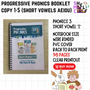 SMC SHELF Progressive Phonics copy 1-5 (short vowels aeiou) Educational Schoolsupplies note books pad gift set bundle