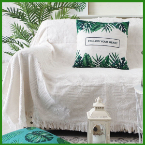 White Sofa Towel Nordic Simplicity Sofa Cover Cloth Sofa Blanket Thickening Retro Sofa Towel Cover Bed Sheet Sarung Sofa