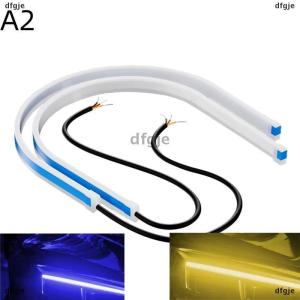 [COD] dfgje 2pcs 30cm Xe DRL linh hoạt không thấm nước Đèn pha LED Strip phổ tự động đèn pha lần lượt tín hiệu màu vàng phanh dòng chảy đèn
