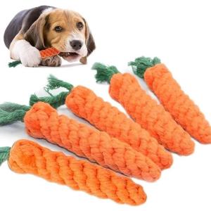 Handmade Carrot Designs Cotton Rope Pet Toy Pet Friendly Cotton Rope Carrot Toy Ornament Produced For Indoor Outdoors