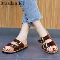 Trendy Two Strap Design Rubber Slipper for Women. 