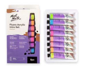 Mont Mart Fluoro Acrylic Paint Set - 8pcs