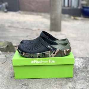 Dép Cross literide camo loang nam nữ hàng cao cấp siêu bền và êm chân Giày Sục Cross Literide Clog Camo Nam Nữ Đi Mưa Cao Cấp nhiều mẫu đẹp màu đen camo rêu