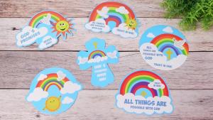 Yeaqee 30 Pcs Gods Promises Crafts Sunday School Crafts Vbs Magnetic Bible Christian Gods Promises Never End Kit Make Your Own Religious Art Jesus Fun DIY Home Activities Game Deco (Pack of 2)