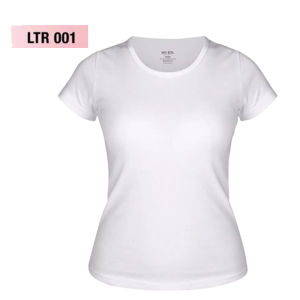 Soen LTR001 Ladies Classic Round Neck T-Shirt S-2XL (White/Skintone/Blue/Black)