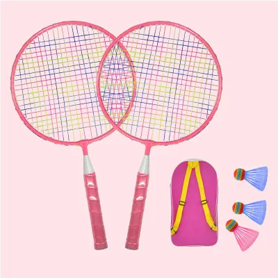 Kids Badminton Set with 2 Rackets 3 Balls Starter Badminton Sports Toy for Kids Outdoor Indoor Play
