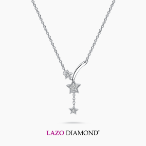 LAZO DIAMOND Ascella Wishing Stars Diamond Necklace in 375/9K White Gold