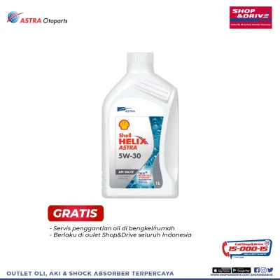 Paket 4 Liter Oli Mesin Shell Helix Astra 5W30 (Diskon 20%) [Voucher Digital | GRATIS Pemasangan]