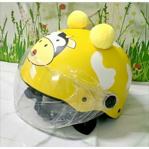 DANSHOP Thời Trang - An Toàn - Chất Lượng - Giá Rẻ Mũ / nón bảo hiểm trẻ em 2-5 tuổi (dưới 25kg) có kính che mặt  hoạ tiết Bò Sữa (vòng đầu : 35 - 47 cm )