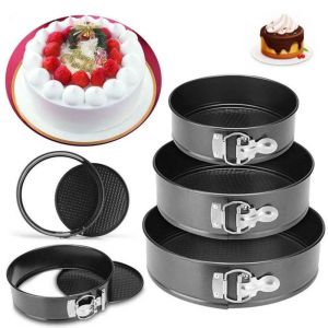 3Pcs Cake Removeable Non-Stick Moulder Pan/Heart Square Round