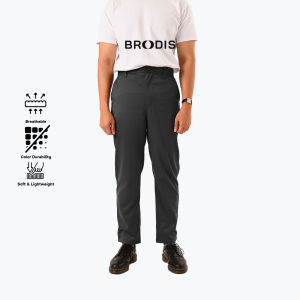 Broodis Celana Chino Panjang Pria FLEX Chino Grey Pants