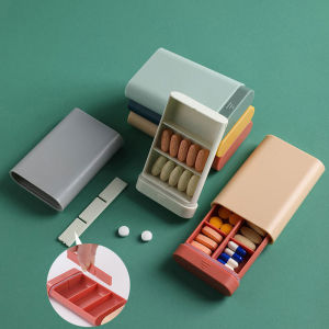 【จัดส่งภายใน 2-3 วัน】 กล่องยาแบบพกพา6ช่องสีสันสดใสกล่องยารักษาสุขภาพกล่องยาตัวแยกกล่องเดินทางพกพาสะดวก
