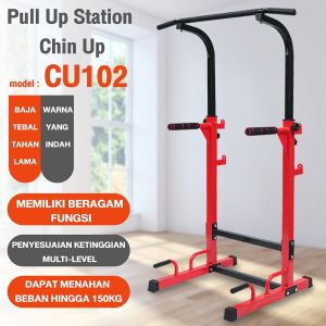 BG SPORT Pull Up Bar Station Chin Up Multifungsi Alat Pull Up Black