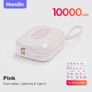 Handin 20000mah mini portable powerbank PD22.5W Fast Charging Built-In Dual Cables【Fast Shipping】