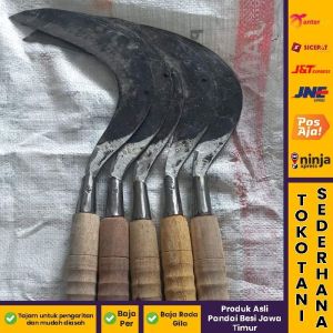 Arit Mini Gagang Kayu Kuat Multifungsi Tani Potong Rumput Tanaman