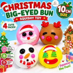 CuddleCove NEW 10CM Jumbo Gooey Christmas Cheese Ball Big-Eyed Bun Squishy Toy Slow Rising Stress Relief Toy