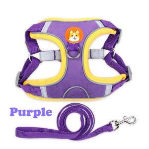 [Stock Ready] Small pet puppy chest strap harness reflective walking leash vest anjing kucing 狗狗牵引绳 宠物胸背带 猫
