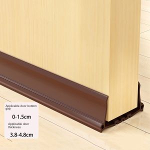 DOOUR Chặn gió Gioăng cửa 965cm PVC Cách ly âm thanh Dải dưới cùng Cắt theo kích thước Dải linh hoạt Đồ dùng thời tiết gia đình Cửa phòng ngủ