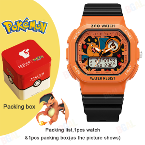 (42mm)100% Authentic Pokemon Watch for Kids Boys with Backlight Digital Watch Waterproof Shockproof Birthday Gift for Kids Watch Charizard Christmas Gifts 8103