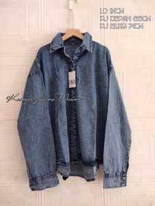 KEMEJA TUNIK JEANS TERBARU KEKINIAN JUMBO BLUS JEANS WANITA